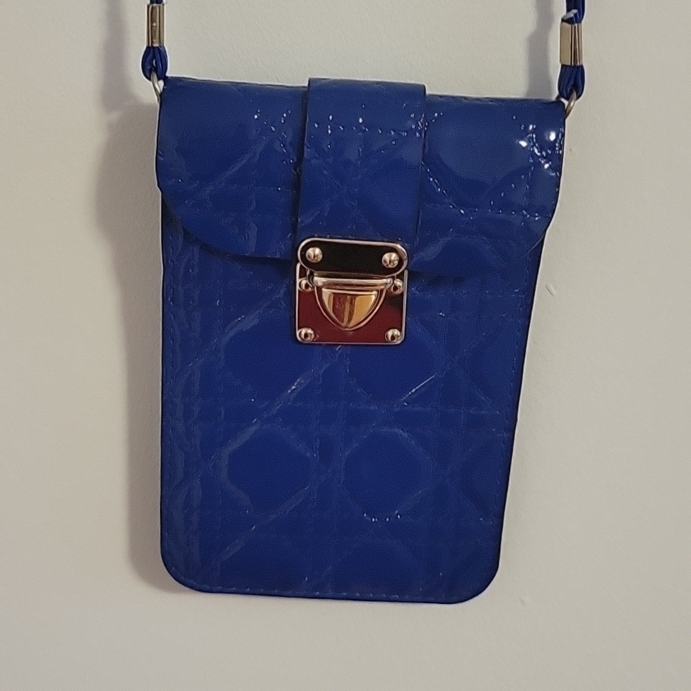 Faux Patent Leather Cross-body Mobile / Cell Phone Clutch